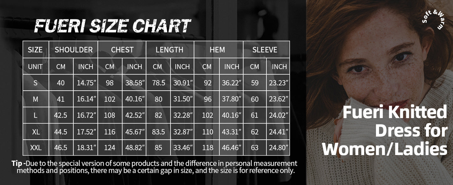 Women's knitted jumper dress knit mini length winter spring fashion knitwear tops