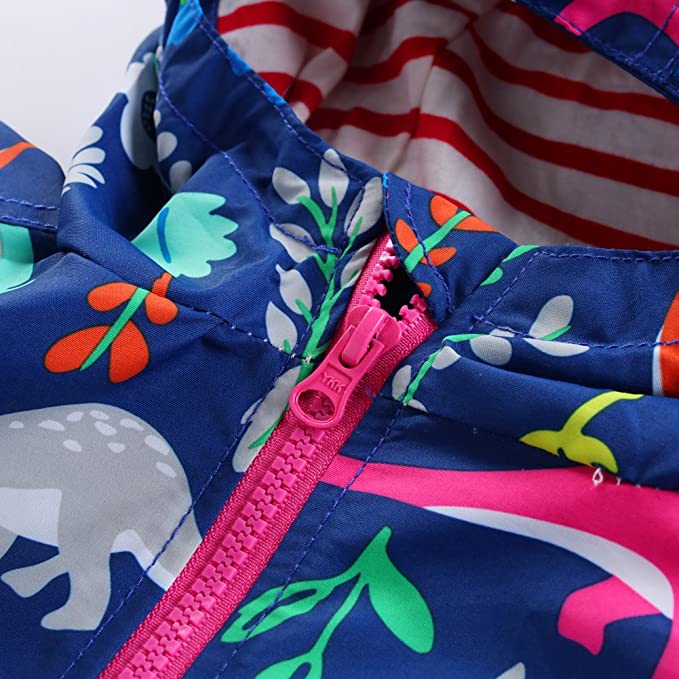 Toddler Boys or Girls Waterproof Raincoat Hooded Jacket Dinosaur Coat & Pants Suit